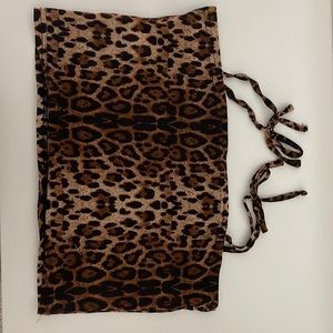 Leopard Print Spaghetti Strap Crop Top